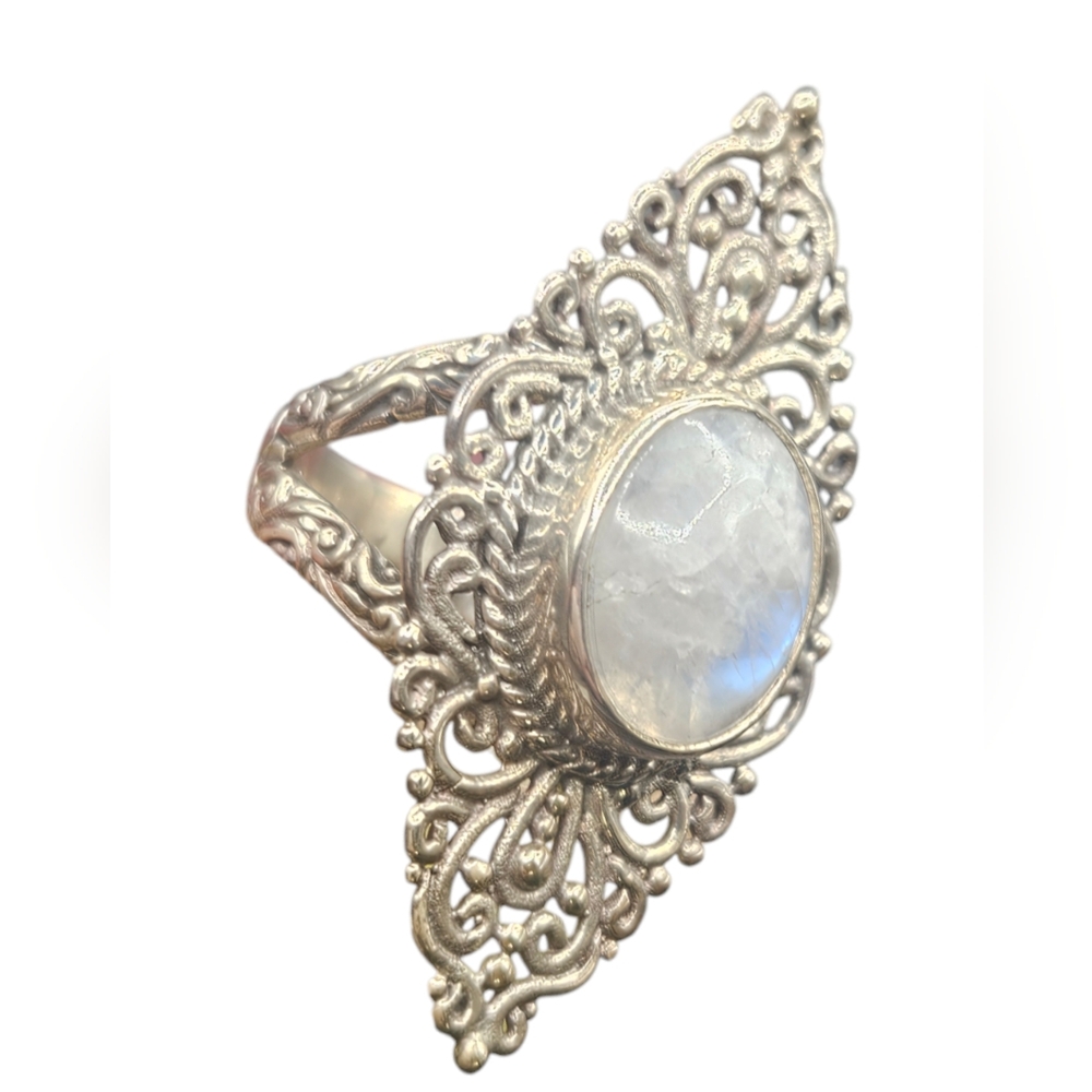 Rainbow Moonstone Ring
